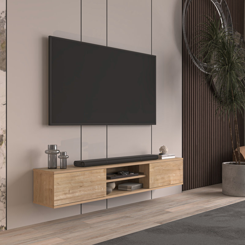 Doris Floating Tv Stand, Light Brown