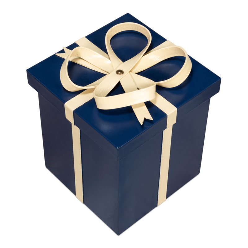 Ferrell 3 - Piece Leather/Wood Holiday Boxes Decorative Accent, Blue