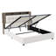 EU Double/King Ottoman Bed With Bookcase Headboard, Storage Frame With LED Lights & Wireless Charging, White & Oak Effect-1006769089