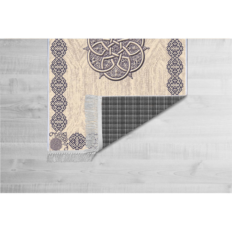 Tapis beige / gris en velours tissé à plat Judd, Rectangle 3 pi 3 po x 6 pi 7 po