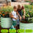 2 Pcs Oval Raised Garden Beds – Large Galvanized Metal Planter Boxes with Open Bottom, Safety Edge – Tool-Complimentary Assembly – Vegetables, Flowers, Herbs – 4.5x2x1.5FT 0.5mm Olive Green-1495747330
