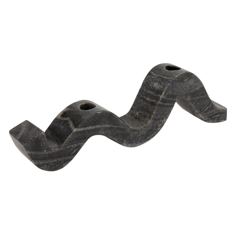 Porte-bougie Marble Wave, Noir