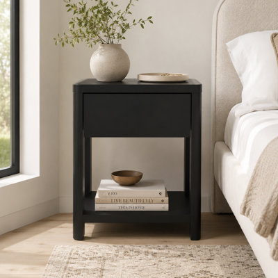 Novera Modern 23" H 1 Drawer Nightstand With Open Shelf