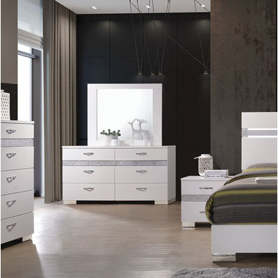Commode double 6 tiroirs avec miroir Lauer