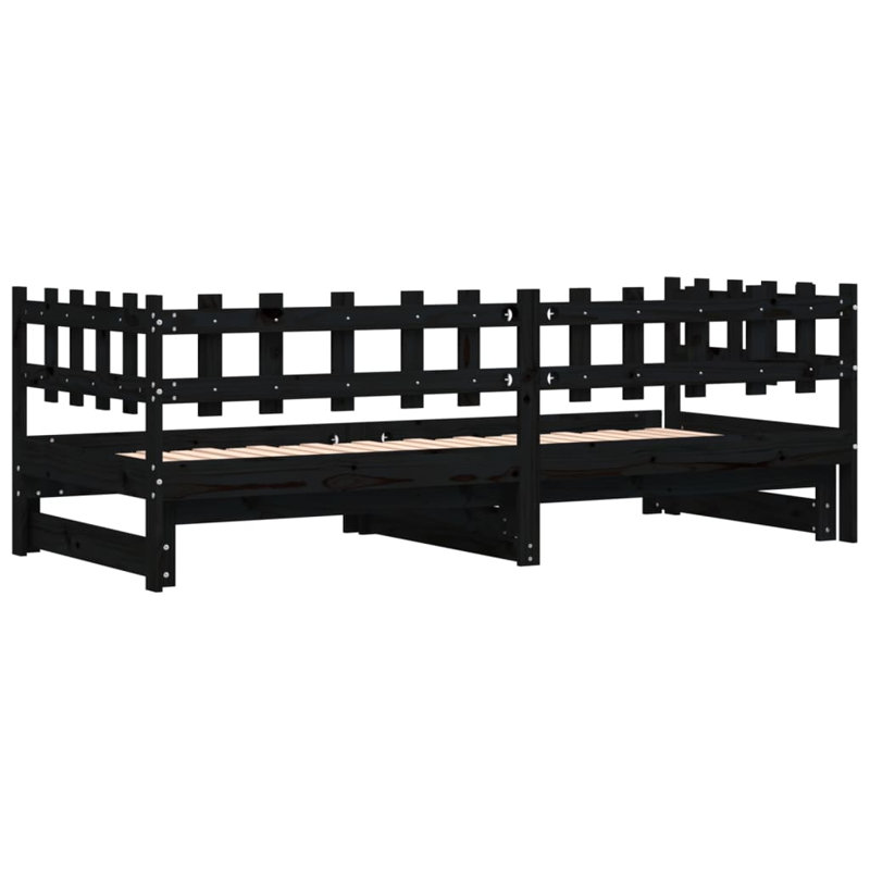 Volusia Solid Wood, Black, European Single (90 x 200cm)