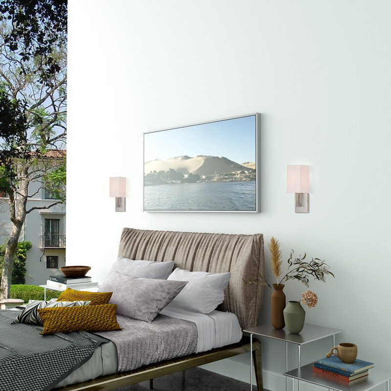 Flaire Flush Mounted Sconce, Brushed Nickel, 12.25" H x 12" W x 36" D