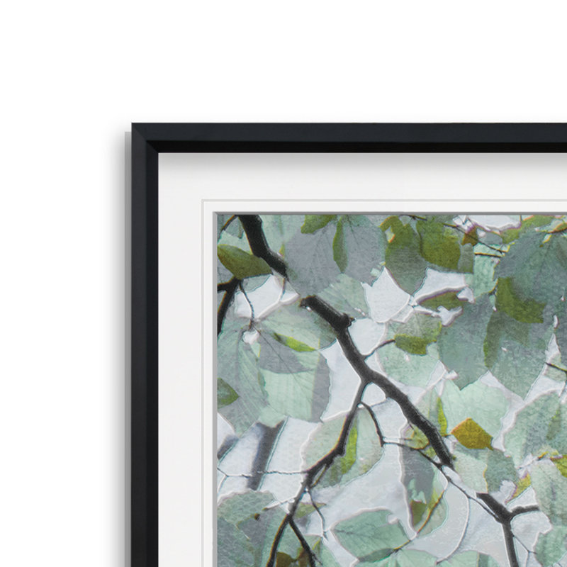 « danse leaves », peinture, H 24 po x l 24 po x p 1,5 po, Cadre noir