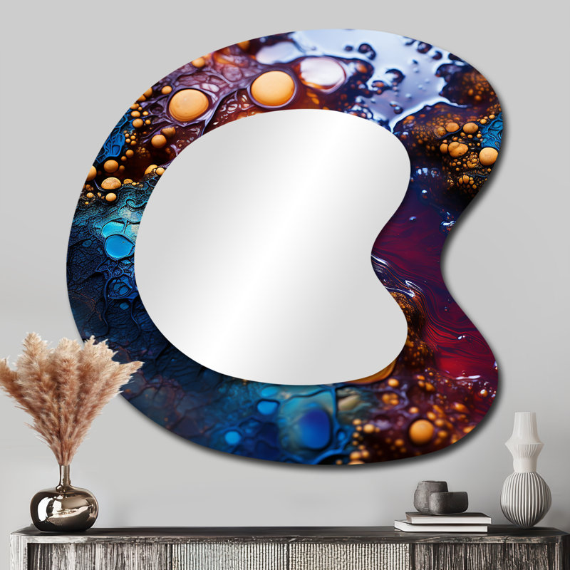 Miroir mural décoratif asymétrique traditionnel, 33 po x 33 po