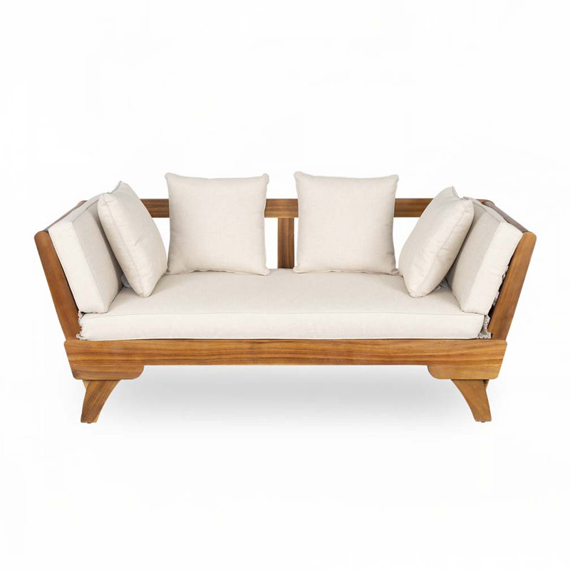 Outdoor Adjustable Patio Wooden Daybed Sofa