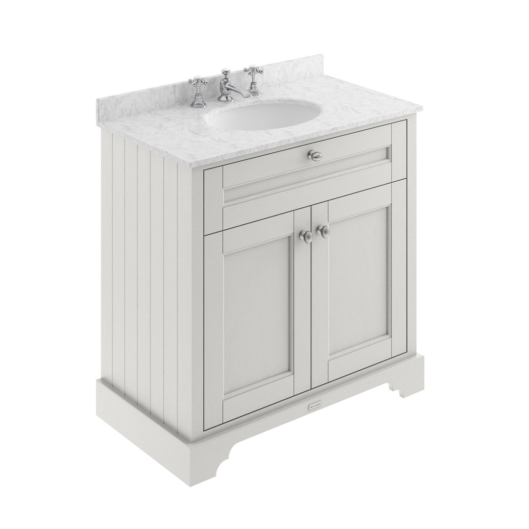 Old London 820mm Single Bathroom Vanity with Integrated Ceramic Basin