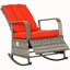 Fauteuil à bascule d'extérieur en osier avec dossier et repose-pieds réglables, fauteuil inclinable de patio en rotin PE pour un confort et une détente optimaux