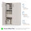 Bibliothèque de rangement en bois à 3 niveaux avec portes H 35,5 "Breayla-279689397