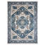 Tapis de sol antidérapant lavable à la machine à motif médaillon bleu et brun vintage-133386424