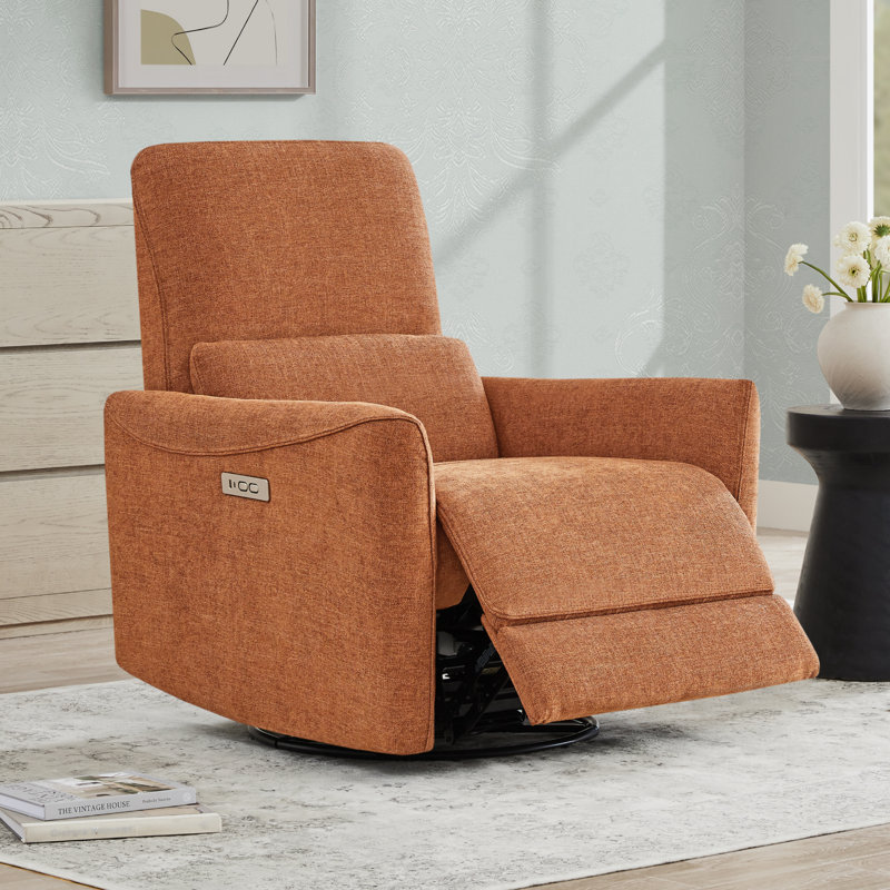 Fauteuil inclinable électrique pivotant rembourré Cadavid, Terracotta