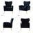 Consolata 37" H Velvet Wingback Chair with Button Tufting and Metal Legs-1272440849