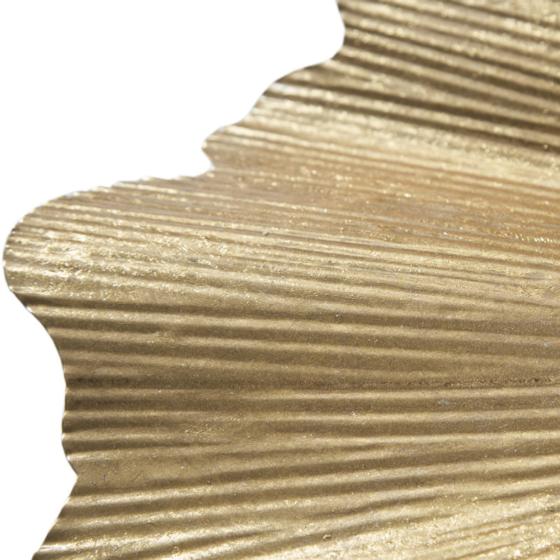Gold Foil Metal Ginkgo Leaf Wall Sculpture