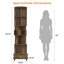 Bibliothèque à 6 niveaux pivotante à 360 degrés avec tablettes incurvées et déflecteurs, bibliothèque d'angle en bois de noyer avec armoire inférieure