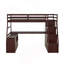 Lit mezzanine simple avec 7 tiroirs, 2 tablettes et un bureau