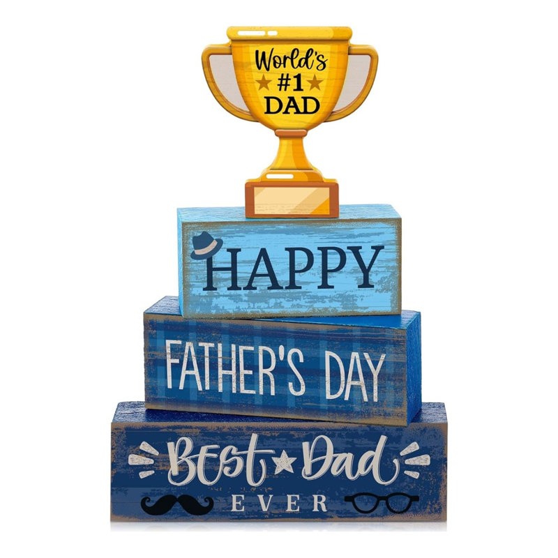 Rustic Fathers Day Tabletop Decor Set 4 Piece
