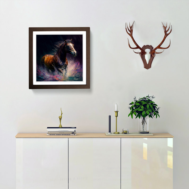 Horse Impressionism - Framed Print, Walnut