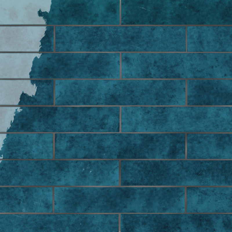 Menorca 2-1/2 In. X 12-7/8 In. Ceramic Wall Tile, Blue