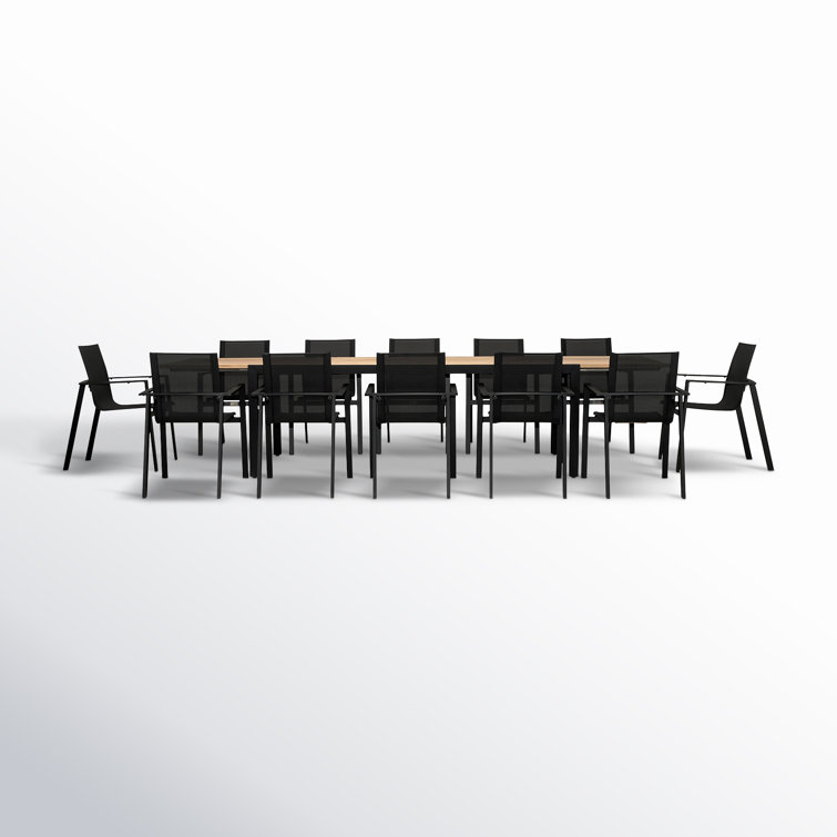 Evy 133.9'' Rectangular 12 - Person Outdoor Dining Set