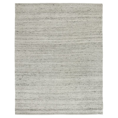 Hesse Hand-Loomed Polyester/Cotton Light Silver Area Rug