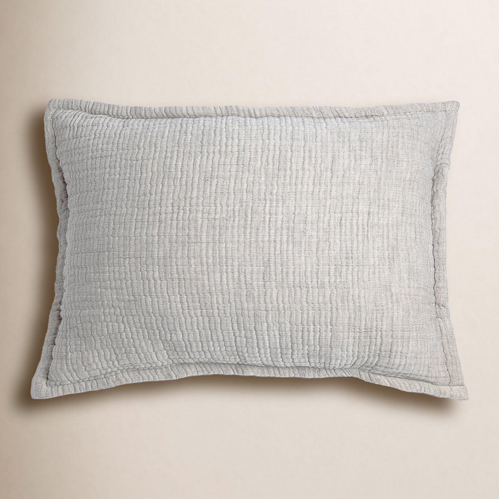 Solid Cotton Shams, King, Light Gray