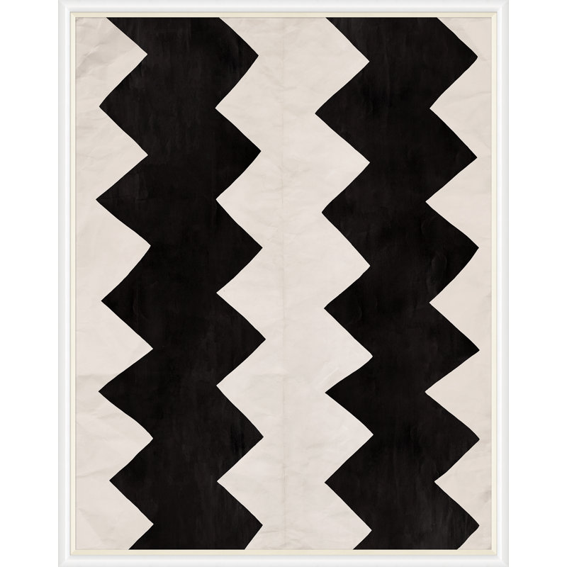 Black And White Abstract 5 Print by Paule Marrot, 54" H x 43" W x 1.25" D, White Framed