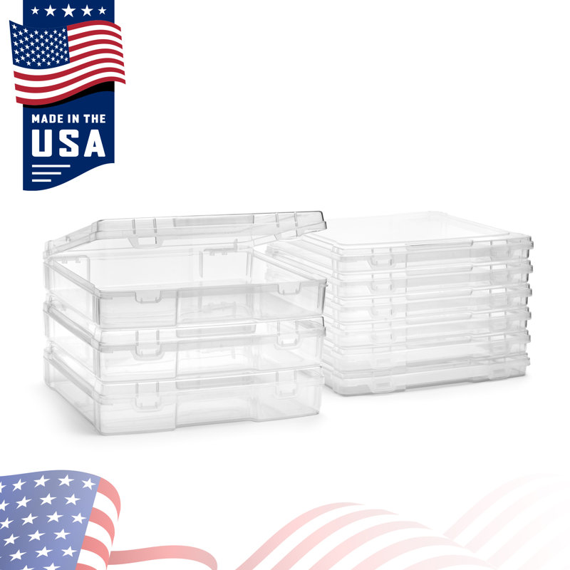 Sahaj Variety Size Clear Stackable Project Case 9 Pack