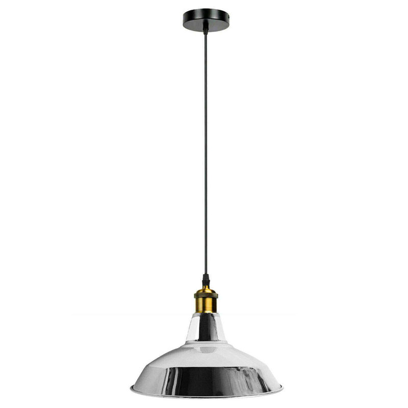 Keshawn 1 - Light Black Bowl Pendant, Chrome