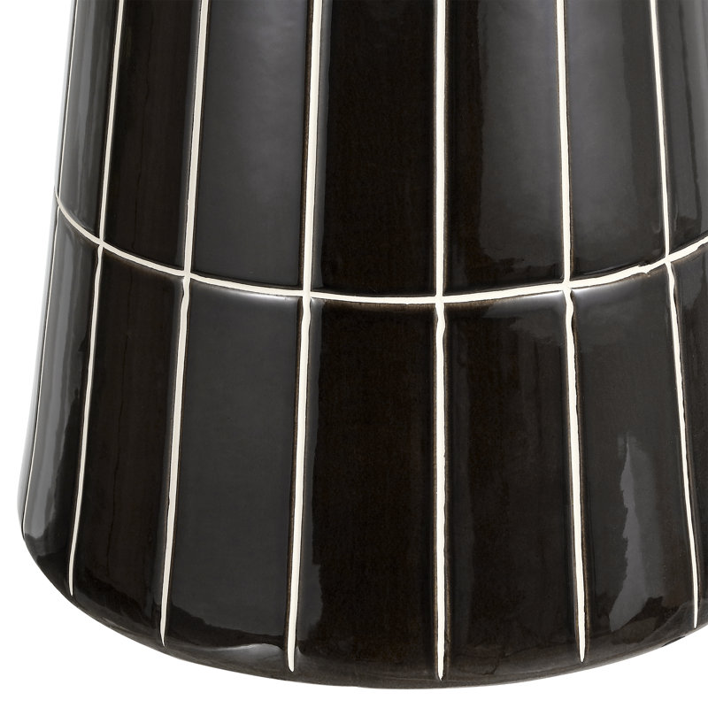 Tabouret de jardin évasé en céramique Zaro, Black