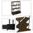 Modern Industrial metal Bookcase with LED Lighting and  Drawers, 3-Tier Display book shelf with Metal Frame-1598466457