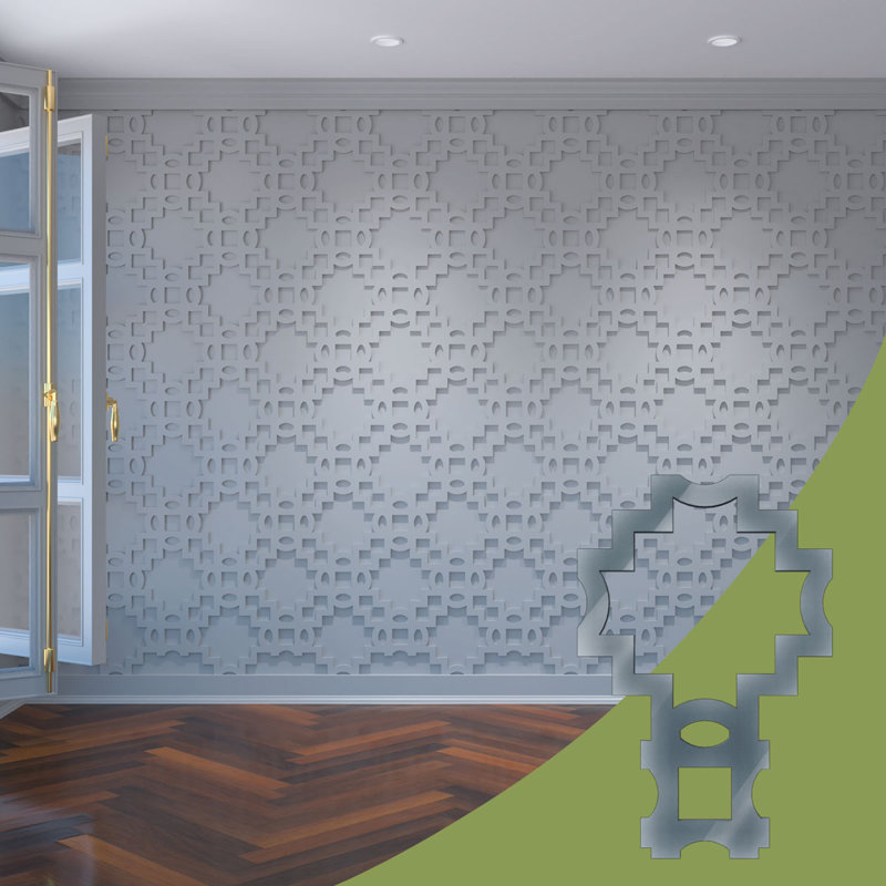 Cordova Decorative Fretwork Acrylic Wall Panels, Small, 17 1/8"W x 11 3/8"H x 1/8"T, Dark Grey, Dark Gray