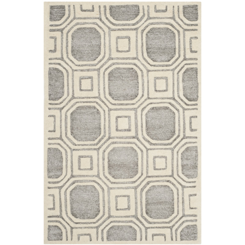 Trakia Hand Tufted Performance Geometric Rug, Rectangle 3' x 5'