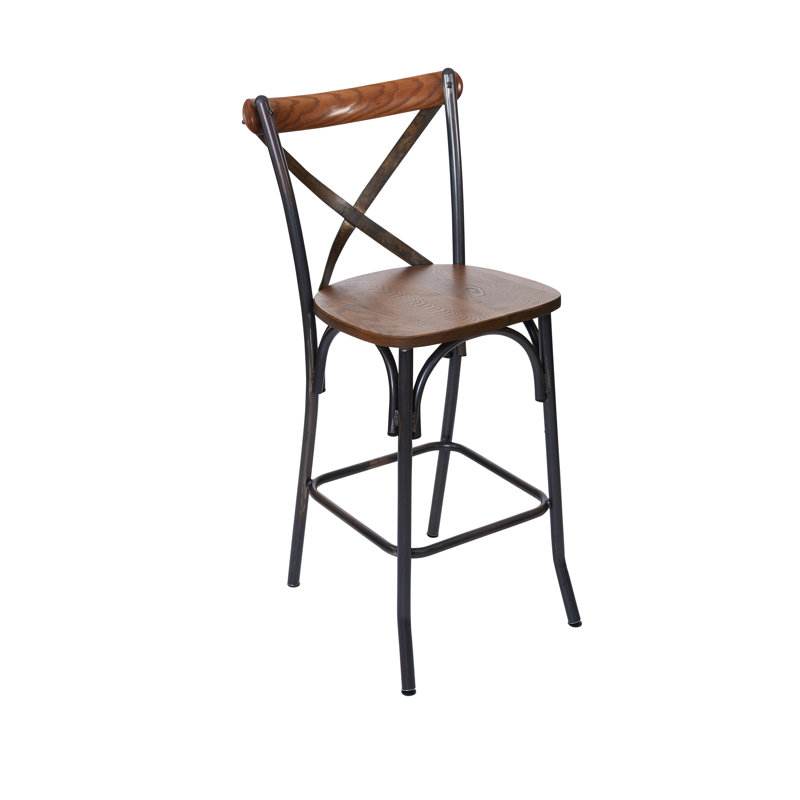Counter Stool with Metal Frame, Distress Autumn