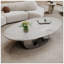 Table basse luxueuse en marbre blanc Belly Fish Belly avec base en acier inoxydable avant-gardiste, durable et élégante pour les intérieurs modernes.-980193059
