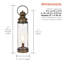 Lanterne en métal doré et verre avec lumière DEL blanc chaud pour patio, petit-95978534