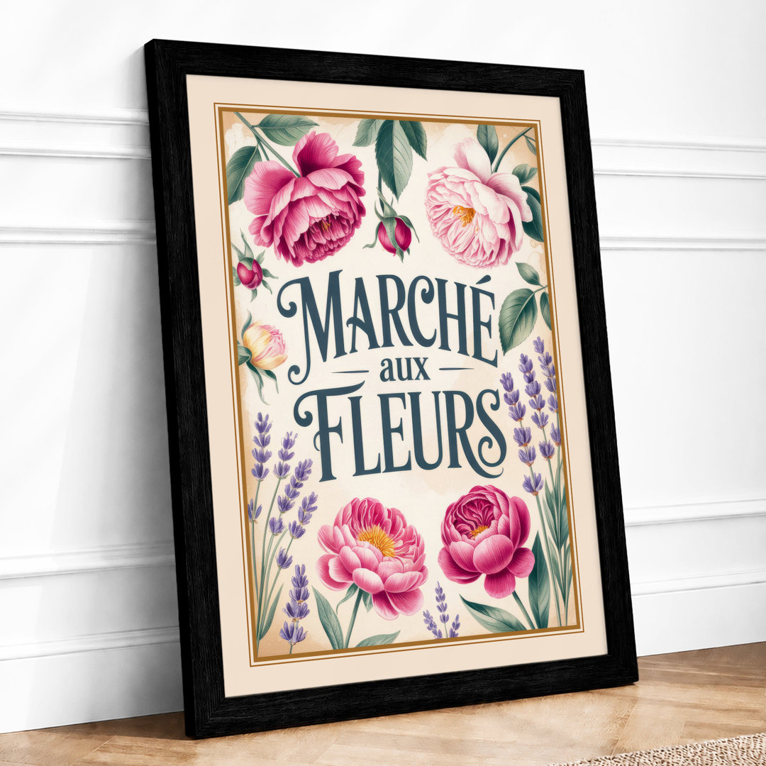 Marche aux Fleurs Vintage - Framed Print