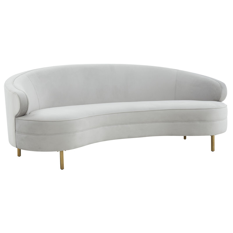 Avanah Upholstered 89.4'' Sofa, Light Gray Velvet