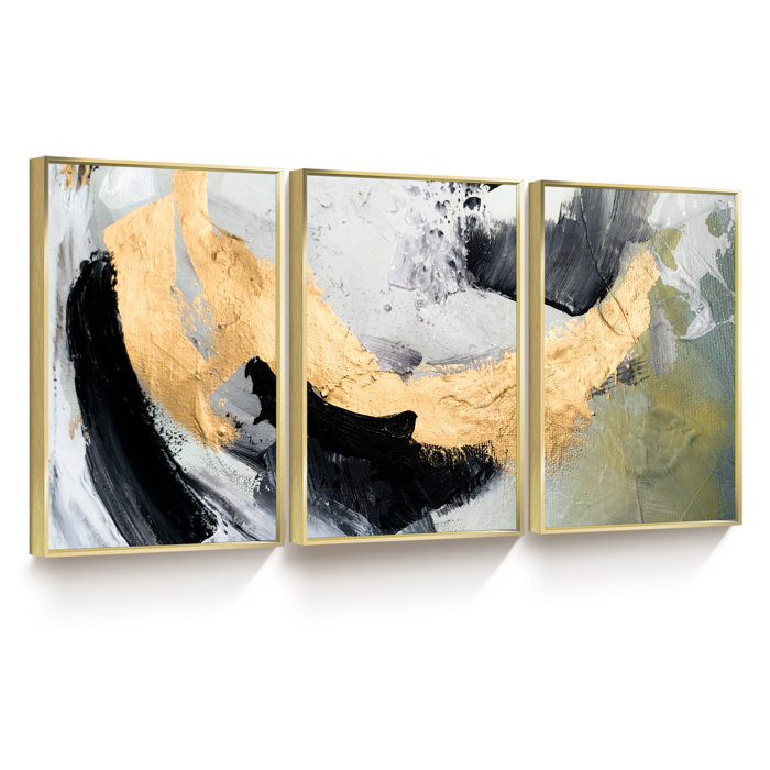 Wrought Studio 3 Piece Picture Frame Painting Set on Canvas | Wayfair