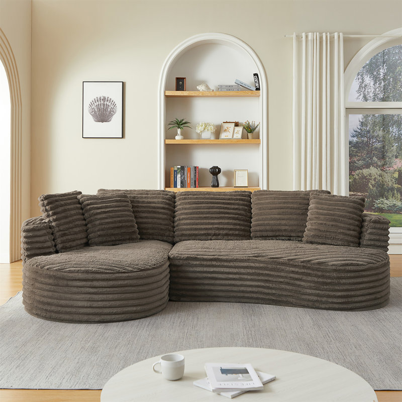 Canapé modulaire surdimensionné moderne en forme de L surdimensionné: design minimaliste, Dark Brown