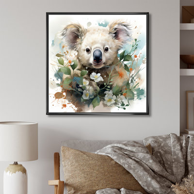 Koala S Gentle Floral Gaze III - Koala Animal, art mural