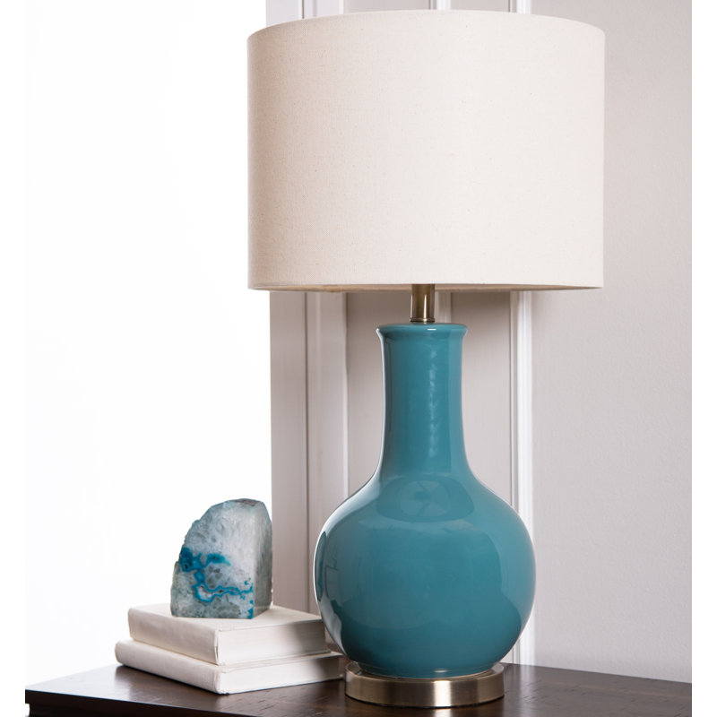 Amirjon Ceramic Table Lamp, French Blue