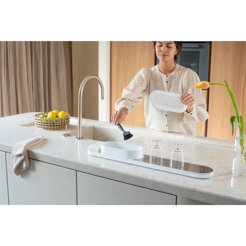 Brabantia Sinkstyle Organiser And Drying Tray, Mineral Fresh White