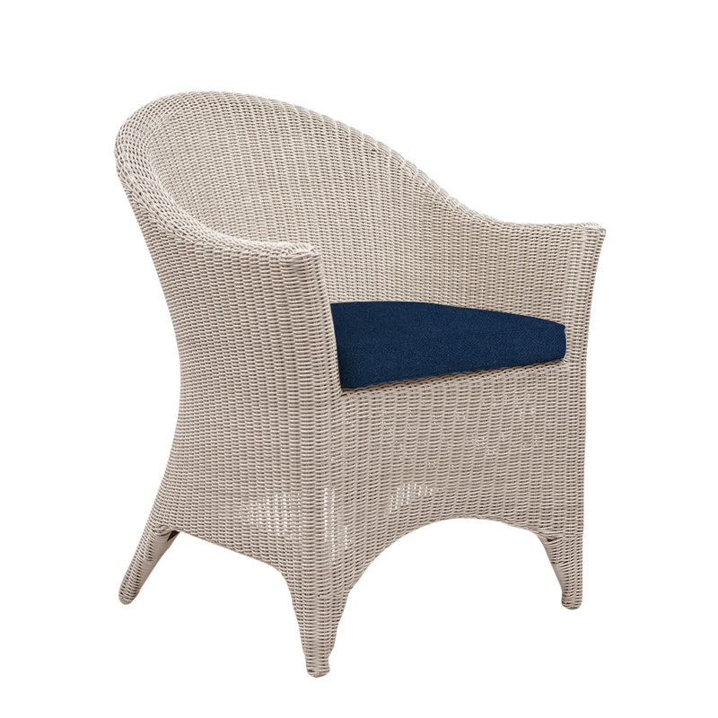 Cape Cod Patio Dining Chair with Cushion (Set of 2), Canvas Navy Sunbrella® Canvas, Cape Cod Sea Salt