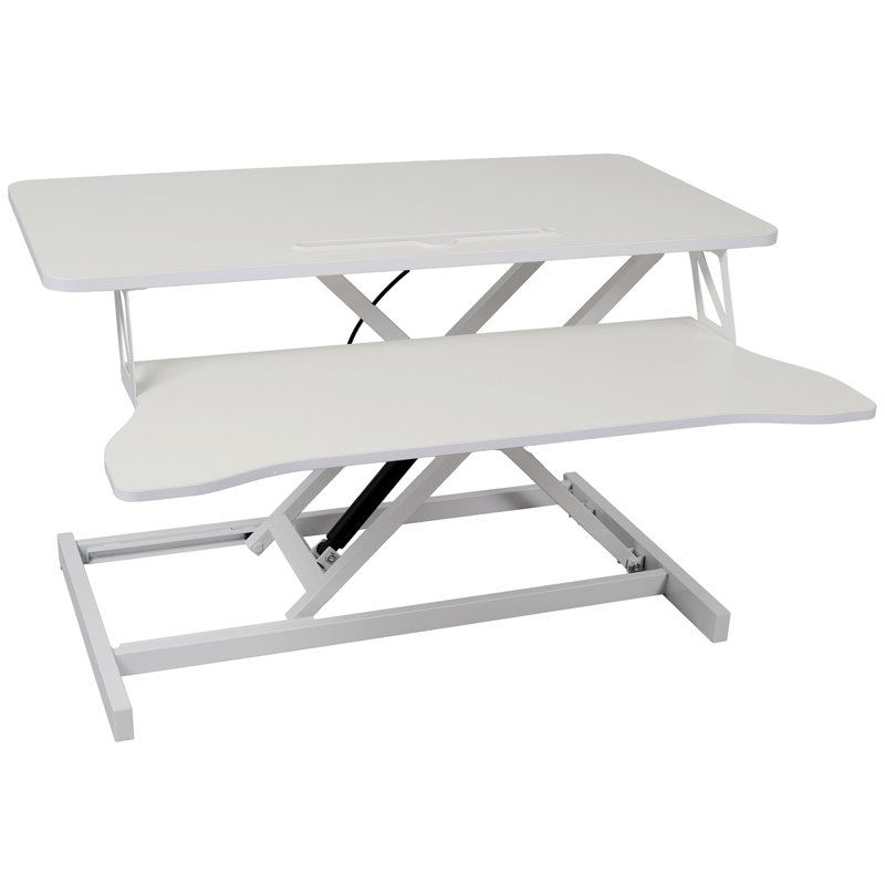 Adjustable Height Standing Laptop Desk,Adjustable Sit to Stand Up Workstation with Keyboard Tray, White