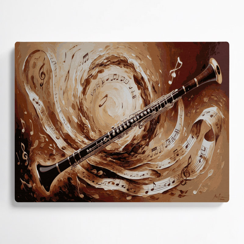«Music Bassoon», art mural en métal brun, H 11 po x l 14 po