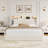 Hydraulic Lift Up Storage Upholstered Platform Bed With LED Storage Headboard, Contemporary Style-160798776