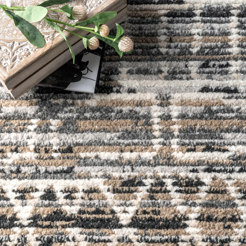 Tapis intérieur/extérieur gris sud-ouest Suzanne, Rectangle de 4' 5" x 6'